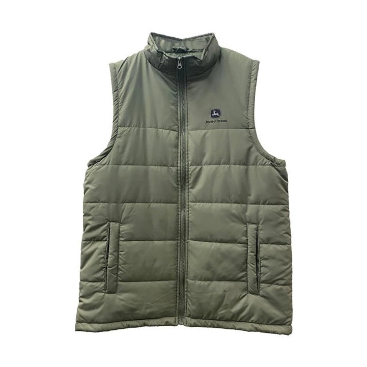John Deere Men's Olive Poly-fil Puffer Vest