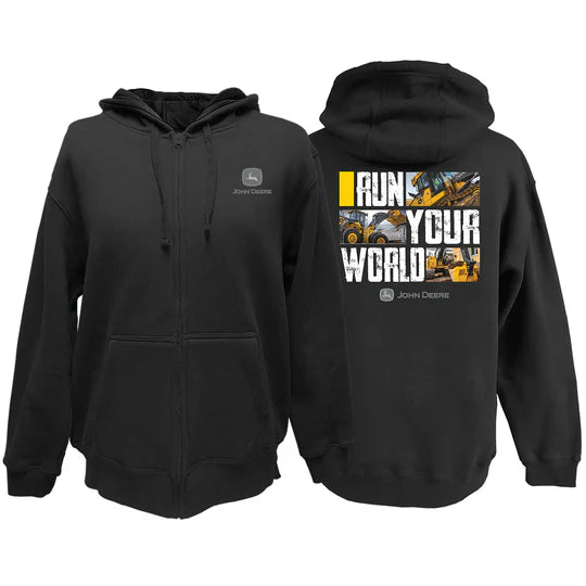 John Deere Men's Black Run Your World Hoodie