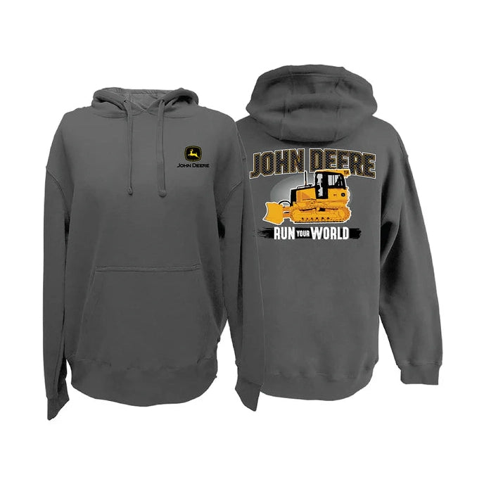 John Deere Men's Grey Run Your World Dozer Hoodie