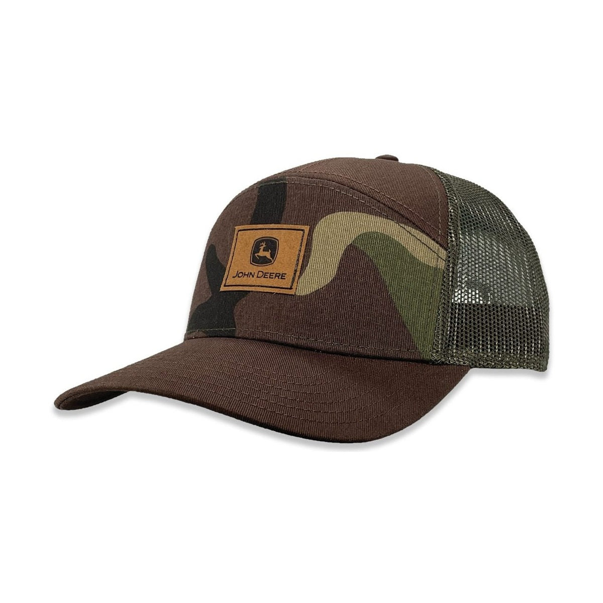 John Deere Men's Camo Sueded Patch Trucker Cap