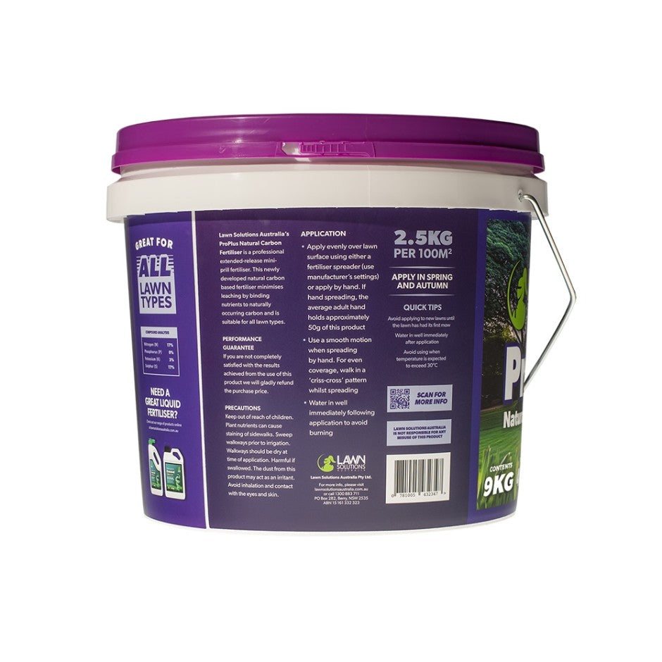 Lawn Solutions Australia Natural Carbon Mini-Prill Lawn Fertiliser 9kg