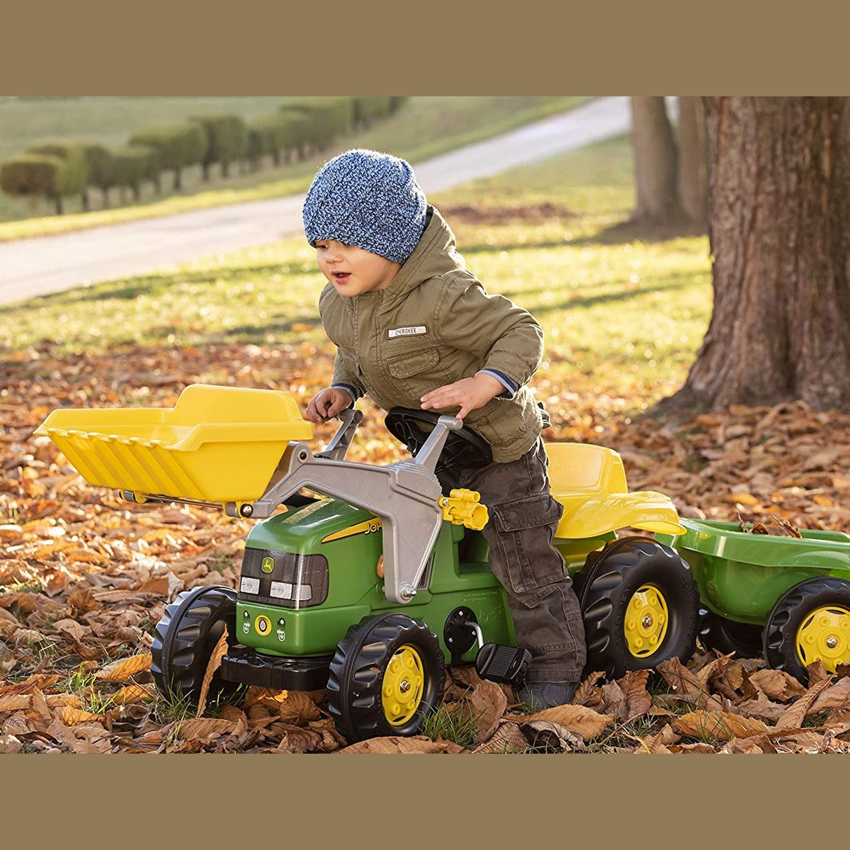 John Deere Rolly Kid Classic Ride-On Pedal Tractor with Trailer & Loader - RDO Equipment