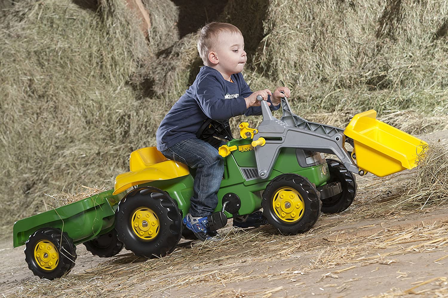 John Deere Rolly Kid Classic Ride-On Pedal Tractor with Trailer & Loader - RDO Equipment
