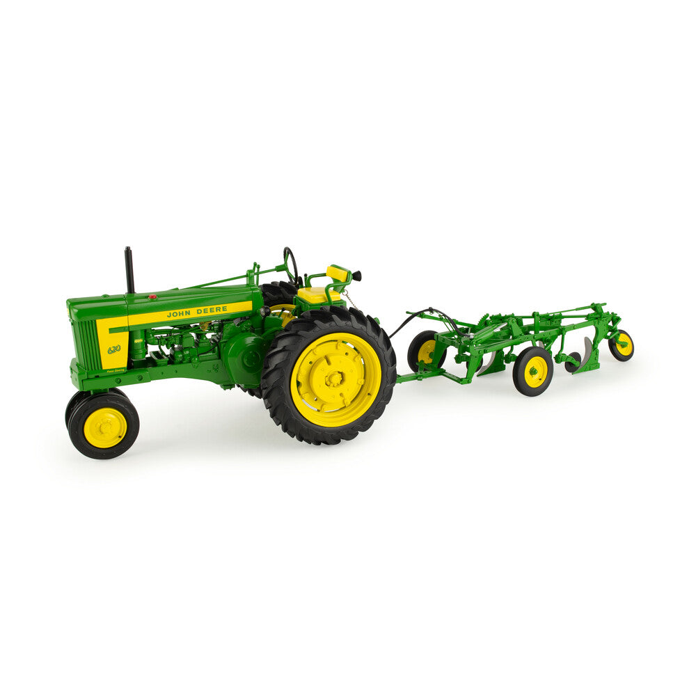 1:16 John Deere 620 Tractor With 555 Plough Precision Heritage Replica Toy - RDO Equipment