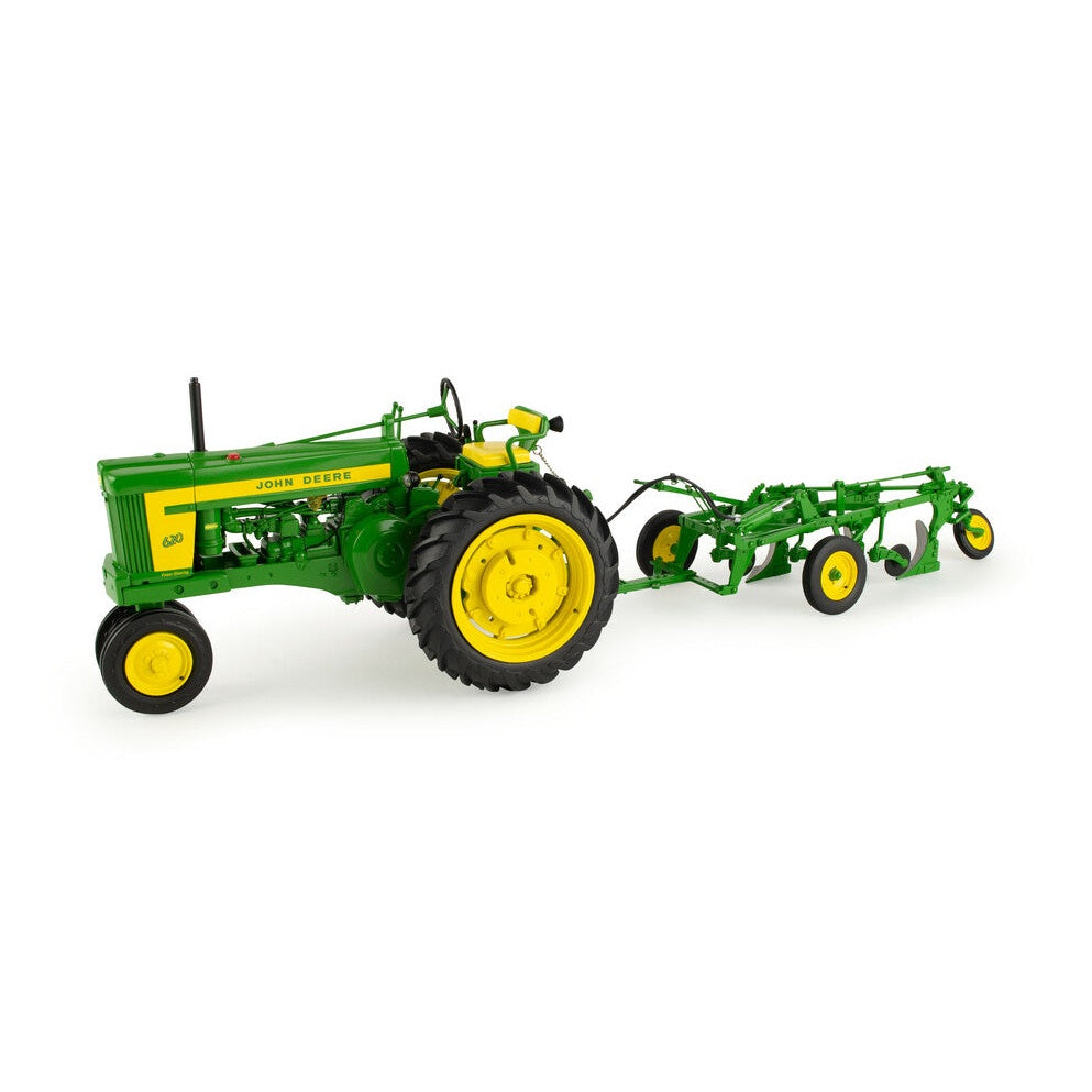 1:16 John Deere 620 Tractor With 555 Plough Precision Heritage Replica Toy - RDO Equipment