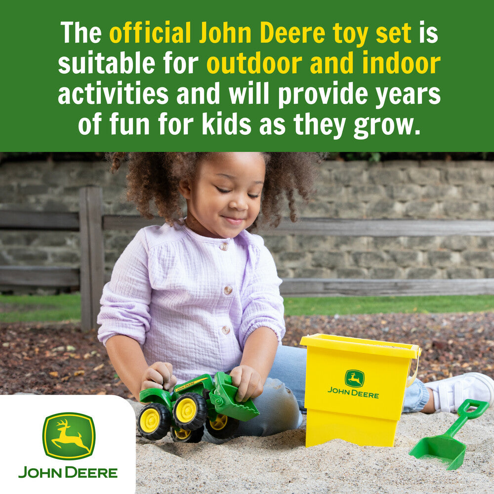 John Deere 15cm Tractor, Bucket and Spade Sand Pit Set - RDO Equipment