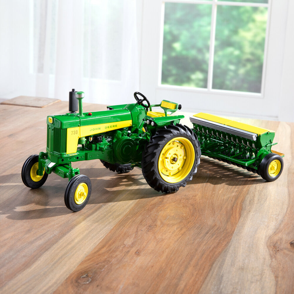 1:16 John Deere 730 Tractor With Grain Drill Prestige Collection Replica Toy - RDO Equipment