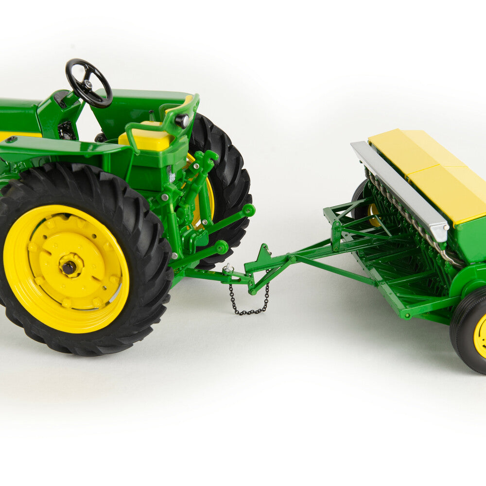 John deere toy tractor with drill on sale