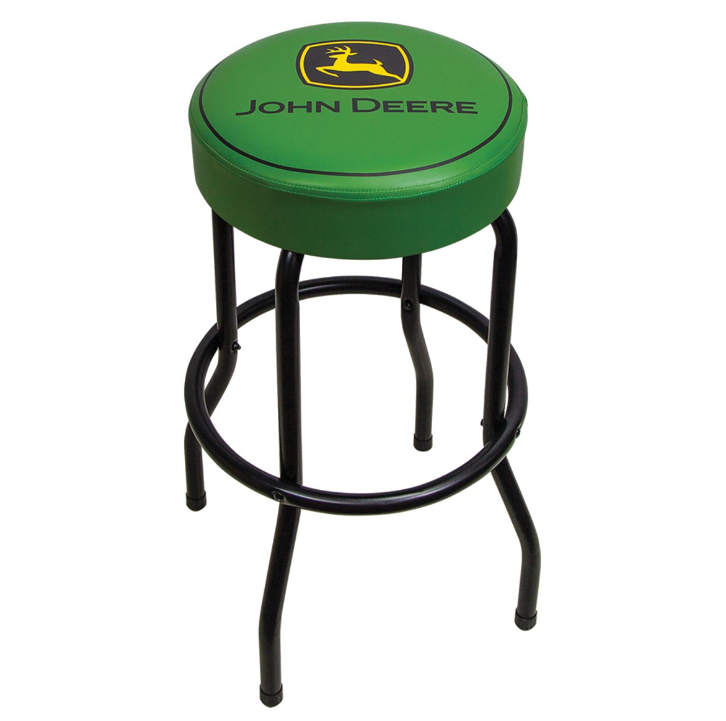 John Deere Matte Green Vinyl Round Barstool